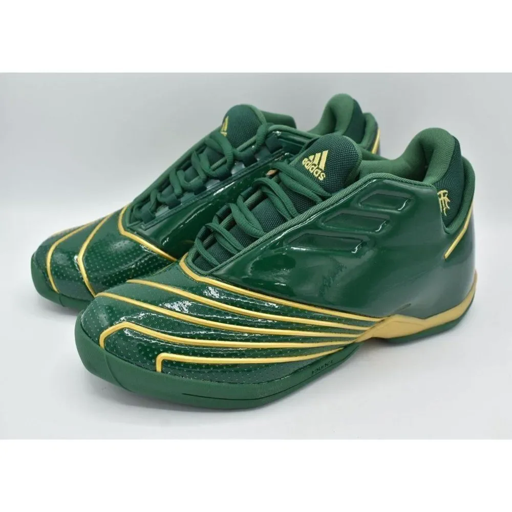Adidas Size Mens 8 Womens 9 TMAC 2 Restomod Green Gold Basketball Shoes Sneakers